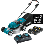 36V (18V X2) LXT® Brushless 18" Lawn Mower Kit with 4 Batteries