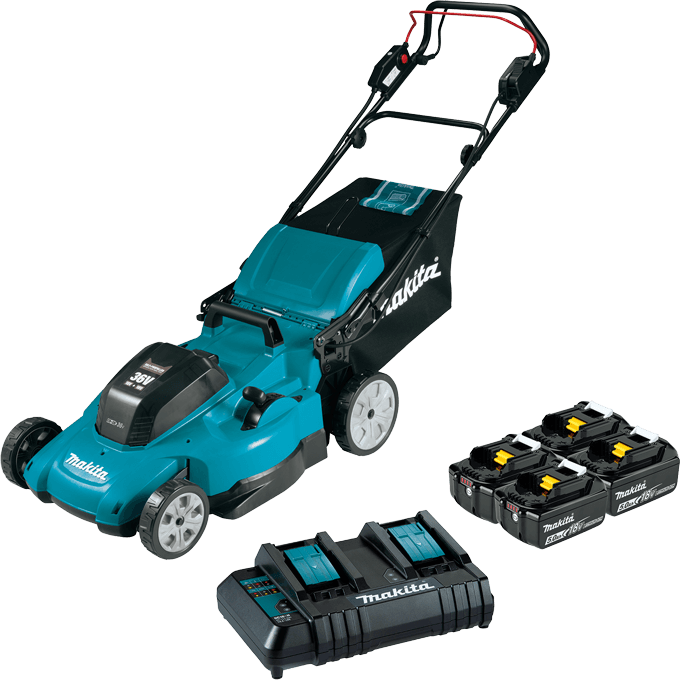 36V (18V X2) LXT® 21'' Self‑Propelled Lawn Mower Kit with 4 Batteries (5.0Ah)